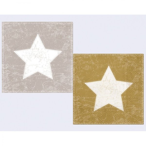 Servietten Star Gold/Silber (20)