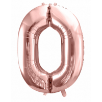 Folienballon - Zahl 0 Rosegold - XXL - 86 cm / 0,07 m³