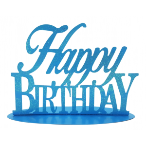 Ballongewicht - Cake Topper Happy Birthday blau