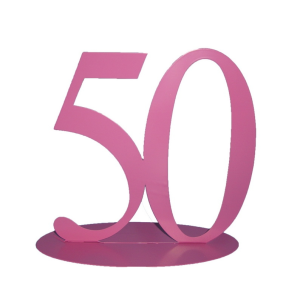 Ballongewicht Metall Zahl 50 pink
