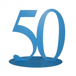 Ballongewicht Metall Zahl 50 blau