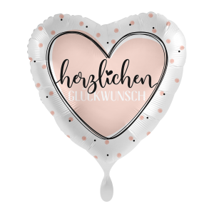 Folienballon - Motiv Herzlichen Gl&uuml;ckwunsch rosa - S...