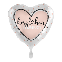 Folienballon - Motiv Herzlichen Gl&uuml;ckwunsch rosa - S - 43 cm / 0,02 m&sup3;
