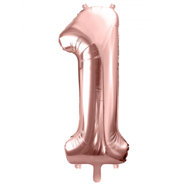 Folienballon - Zahl 1 Rosegold - XXL - 86 cm / 0,07 m³