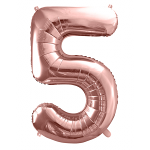 Folienballon - Zahl 5 Rosegold - XXL - 86 cm / 0,07 m&sup3;