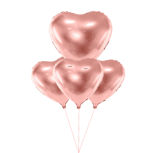 Ballonstrauß XL Herzballons rosegold