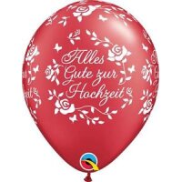 Latexballon - Motiv Alles Gute zur Hochzeit rot/wei&szlig; - S - 28 cm/0,02m&sup3;