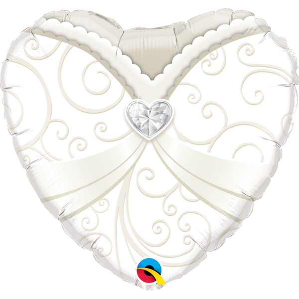 Folienballon - Motiv Hochzeitskleid - S - 45 cm / 0,02 m³