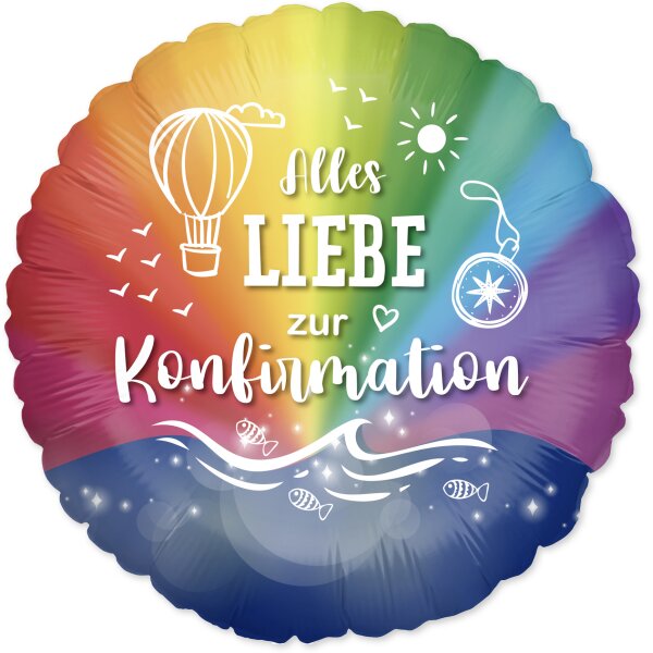 Folienballon - Motiv Alles Liebe zur Konfirmation - S -...