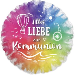Folienballon - Motiv Alles Liebe zur Kommunion - S - 45...