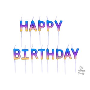 Candle Happy Birthday Rainbow Ombre