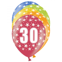 Latexballon-Set - Motiv Zahl 30 bunt (6)