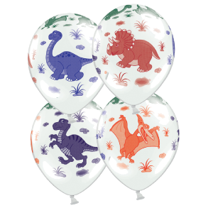 Latexballon-Set - Motiv Dinos - S - 28 cm / 0,02 m³ (6)