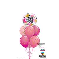 Single Bubble Ballon - Motiv Love You Hearts & Arrows - XL - 56cm/0,04m³