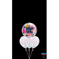 Single Bubble Ballon - Motiv Love You Hearts & Arrows - XL - 56 cm / 0,04 m³