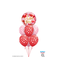 Single Bubble Ballon - Motiv I Love You Paper Hearts - XL - 56cm/0,04m³