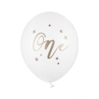 Latexballon - Motiv One wei&szlig;
