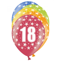 Latexballon-Set - Motiv Zahl 18 bunt (6)