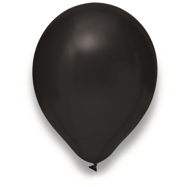 Latexballon Metallic Schwarz - S/Latex - 28cm/0,02m³