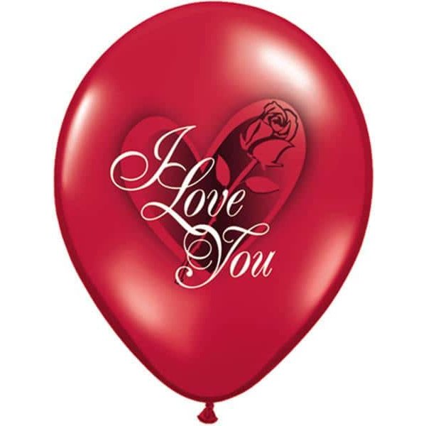 Latexballon - Motiv I Love You Red Roses