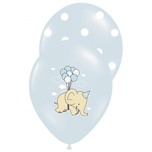 Motivballon Dots & Elephants blau (6)