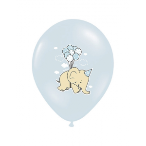 Motivballon Dots & Elephants blau (6)