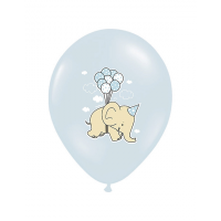Latexballon - Motiv Dots & Elephants blau - S/Latex - 28cm/0,02m³ (6)
