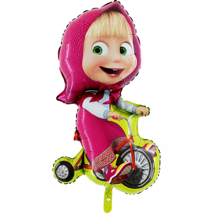 Folienballon - Figur Masha fährt Dreirad - XXL - 98...