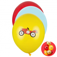 Latexballon - Motiv Zahl 1 Car - S/Latex - 28cm/0,02m³ (6)