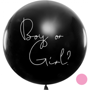 Latexballon - Motiv Boy or Girl  - XXL, Rosa, Ø 100cm
