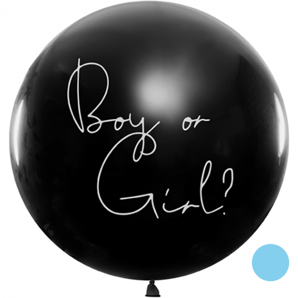 Explosionsballon XXL -  Genderballon Boy or Girl - hellblau