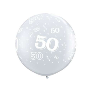 Latexballon - Motiv Zahl 50, transparent - XXXL / Latex -...