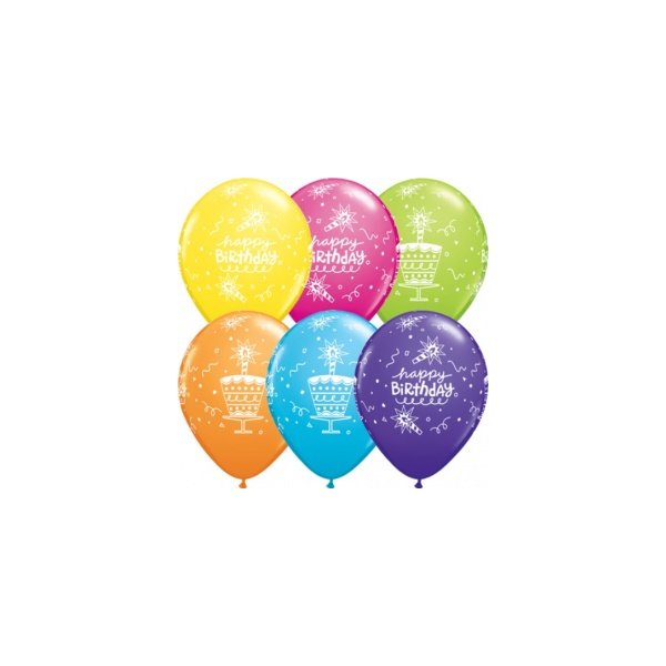 Latexballon - Motiv Happy Birthday Cake and Candle (6)