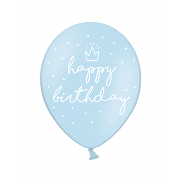 Latexballon - Motiv Happy Birthday Hellblau (6)