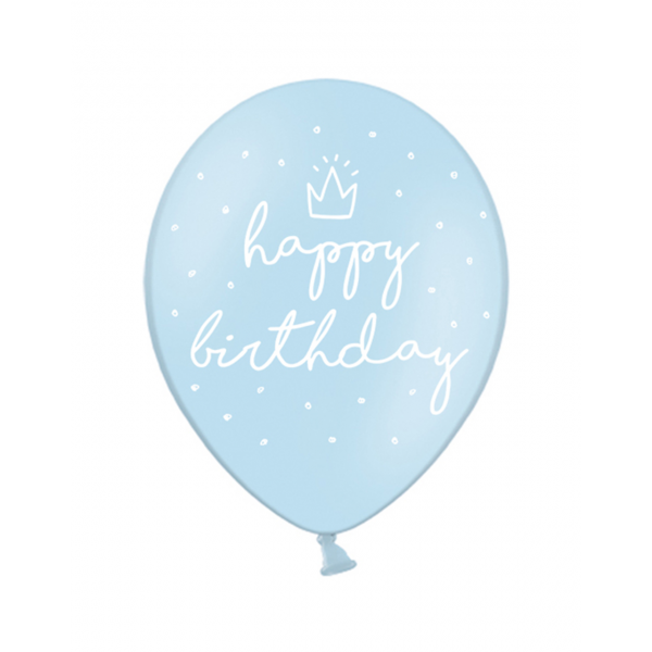 Latexballon-Set - Happy Birthday Hellblau - S - 28 cm (6)