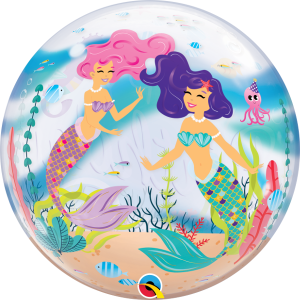 Ballon Single Bubble Happy Birthday Mermaid