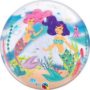 Single Bubble Ballon - Motiv Happy Birthday Mermaid - XL - 56cm/0,04m&sup3;