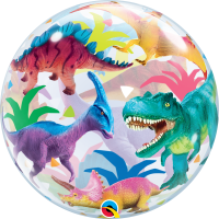 Single Bubble Ballon - Motiv Dinosaurs Colorful - XL - 56cm/0,04m³