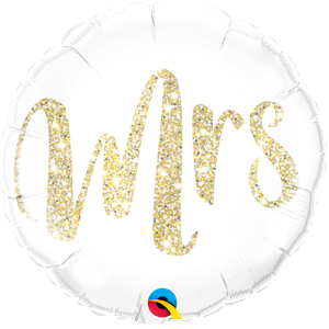 Folienballon - Mrs weiß gold - S - 45 cm / 0,02...