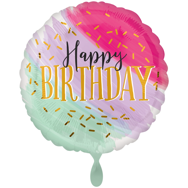 Folienballon - Motiv Water Color Birthday - S -...