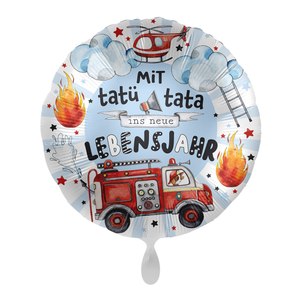 Folienballon - Motiv Happy Fire Engine Tatü Tata - S - 45cm/0,02m³