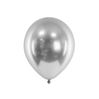 Latexballon - Silber Glossy - S - 30cm/0,02m³