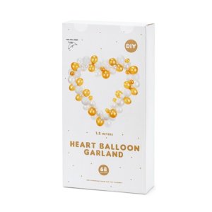 Ballon-Set Herzbogen White & Gold (DIY)