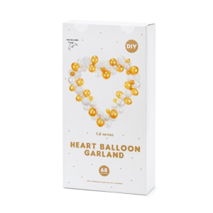 Ballon-Set - Herzbogen White & Gold (DIY)