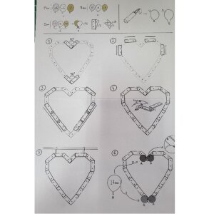Ballon-Set - Herzbogen White & Gold (DIY)