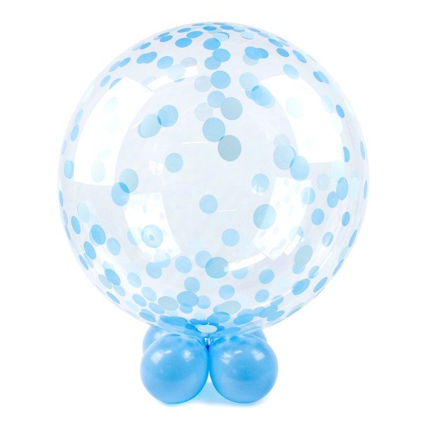 Deco Crystal Clear Ballon - Motiv Blue Dots -...