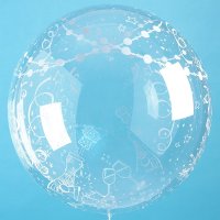 Deco Crystal Clear Ballon - Motiv Celebration - XL/Stretchfolie - 61cm/0,07m³