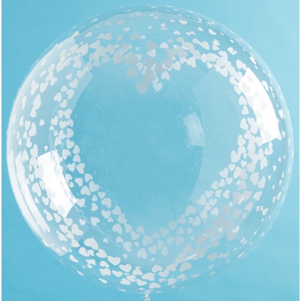 Deco Crystal Clear Ballon - Motiv Lovely Hearts - XL - 61...