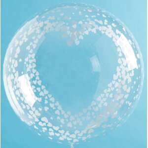 Deco Crystal Clear Ballon - Motiv Lovely Hearts - XL - 61...