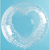 Deco Crystal Clear Ballon - Motiv Lovely Hearts - XL/Stretchfolie - 61cm/0,07m³